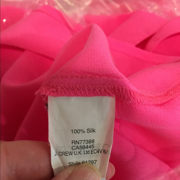 Madewell Silk Hot Pink Blouse - Picture 4 of 8